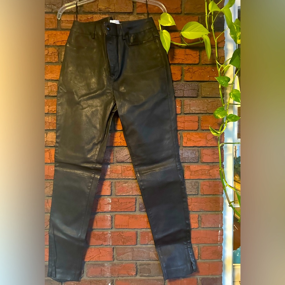 NWOT Mango genuine leather pants